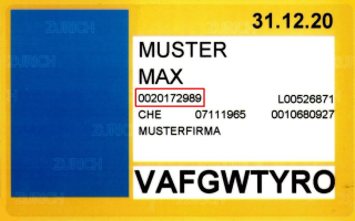 Alter Flughafenausweis mit markierter Ausweisträgernummer
